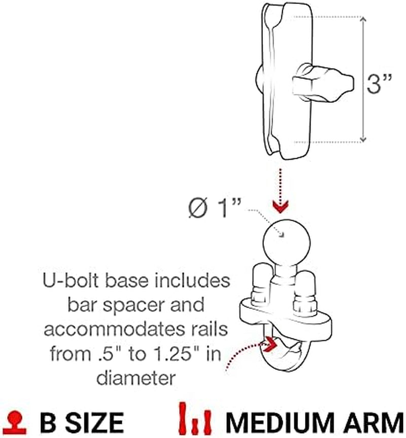X-Grip Phone Mount with Handlebar U-Bolt Base