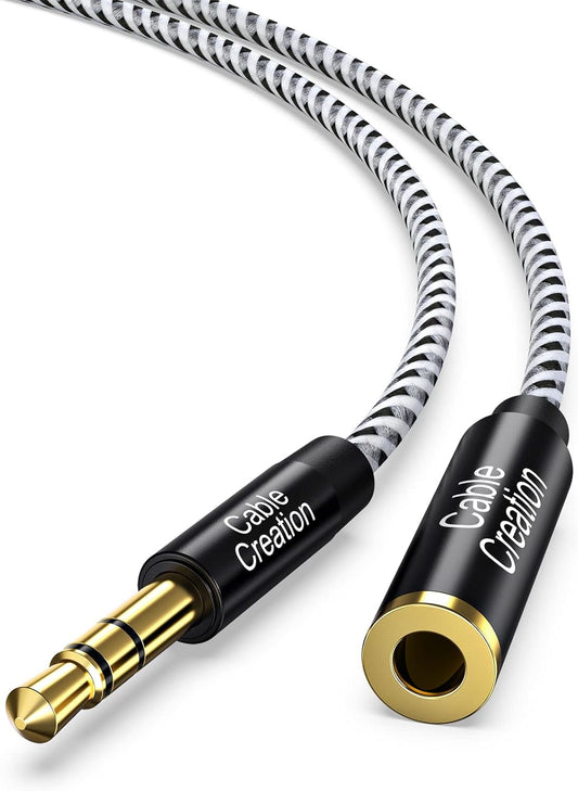 3.5Mm Headphone Extension Cable,  3.5Mm Male to Female Stereo Audio Cable for Phones, Headphones, Speakers, Tablets, Pcs, MP3 Players and More, (10Ft/3M)