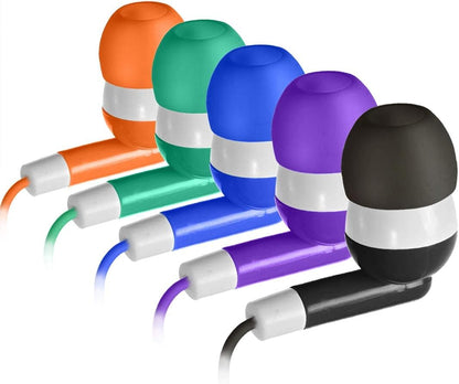 Bulk Earbuds 50 Pack for Classroom -  Wholesale Earbuds Headphones Wired Stereo Earphones Multi Color for Kids Toddlers Teen at School Library Room Homeschool Online Teaching
