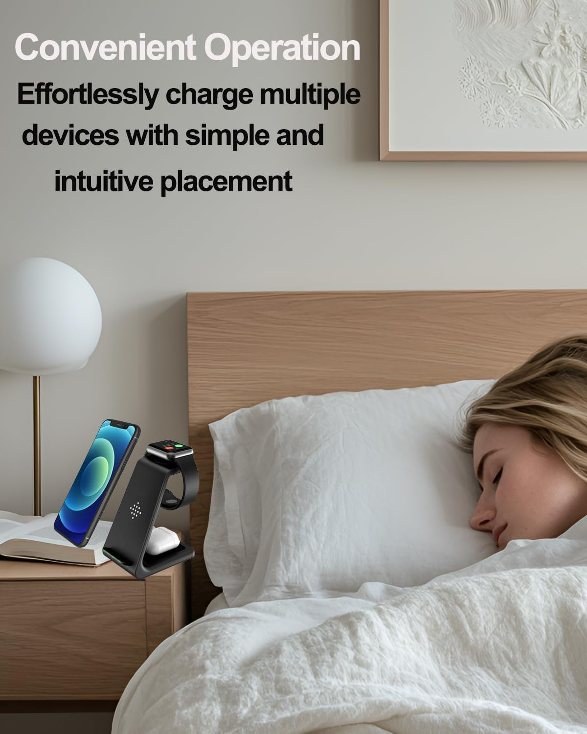 Wireless Charger Stand Dock 3 in 1 Fast Qi Wireless Charging Station for Multiple Devices Apple Watch Ultra/8/7/6/Se/5/4/3/2,Airpods Pro 2,Iphone 15/15 Plus/15 Pro Max/14/13/12/11/X/Pixel 7/Pixel 6